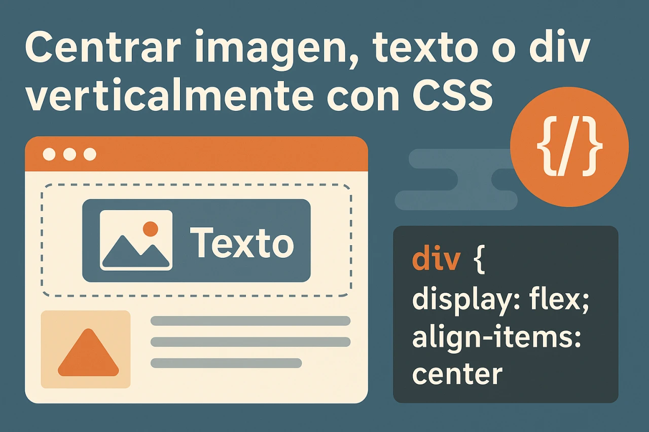 Centrar imagen, texto o div verticalmente con CSS: Ejemplos y código