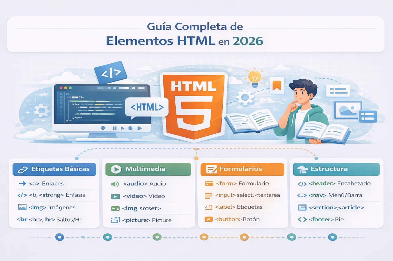 Guía Completa de Elementos HTML en 2026