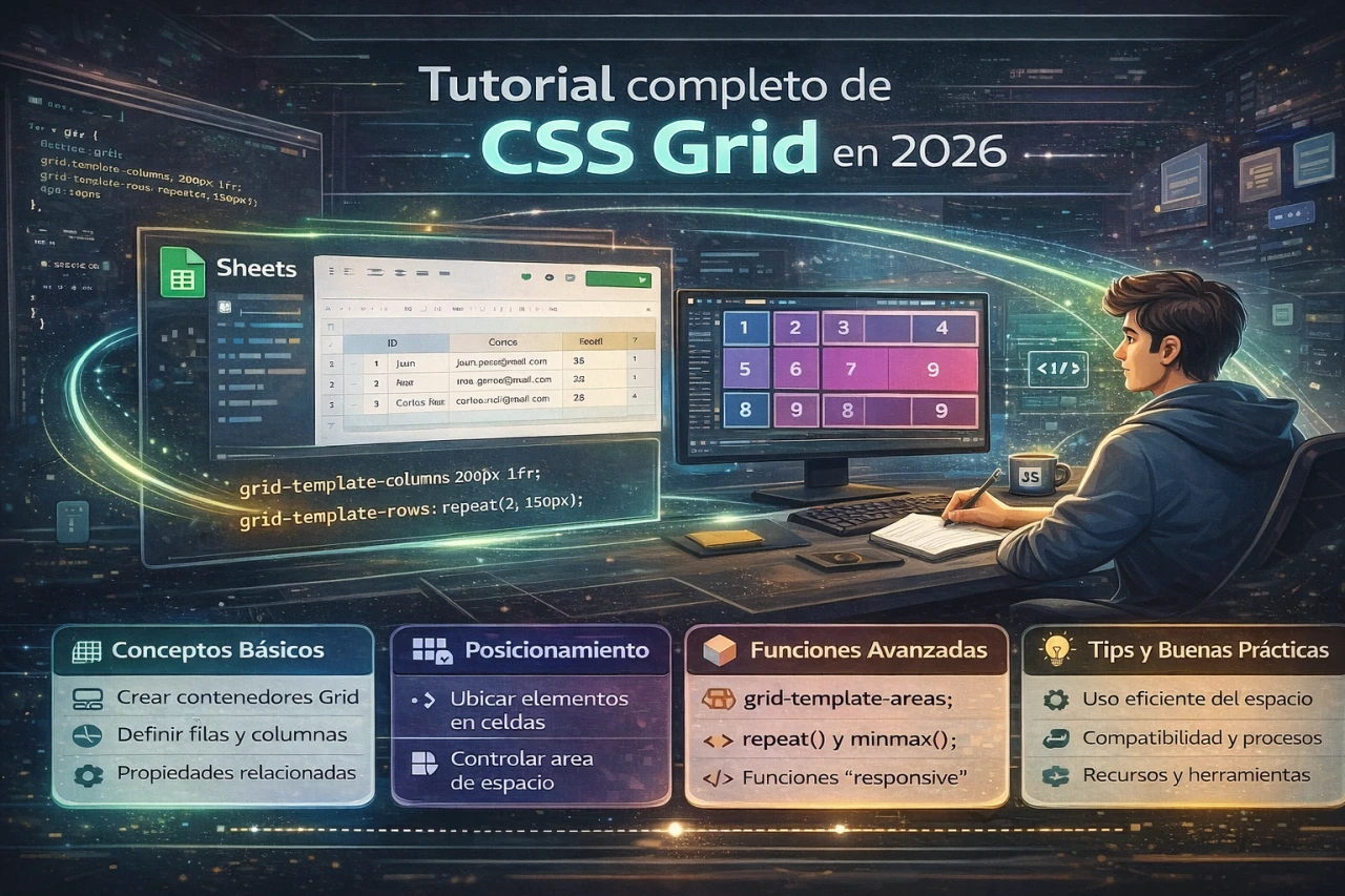 Tutorial completo de CSS Grid en 2026