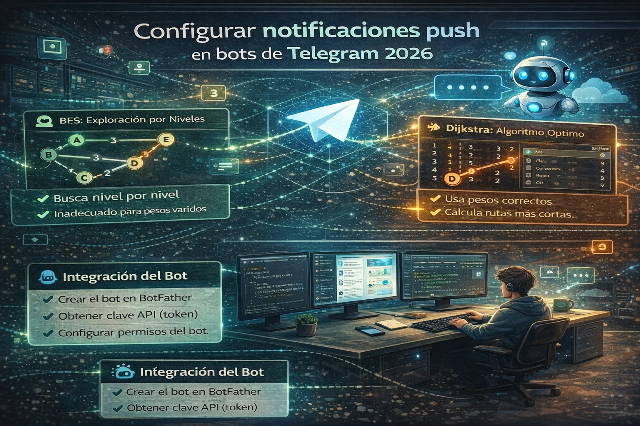 Configurar notificaciones push en bots de Telegram 2026