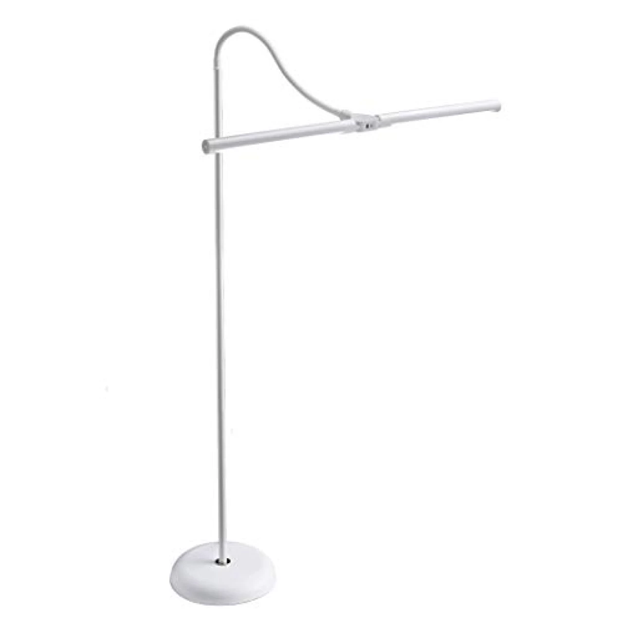 Daylight Company Duolamp, Floor Lamp, Standing Lamp for Living Room, Bedroom, Salon, Office, Touch Control, Flexible Arm, Sleek Design, Multipurpose, Double Head, 4 Brightness Levels - White 10W