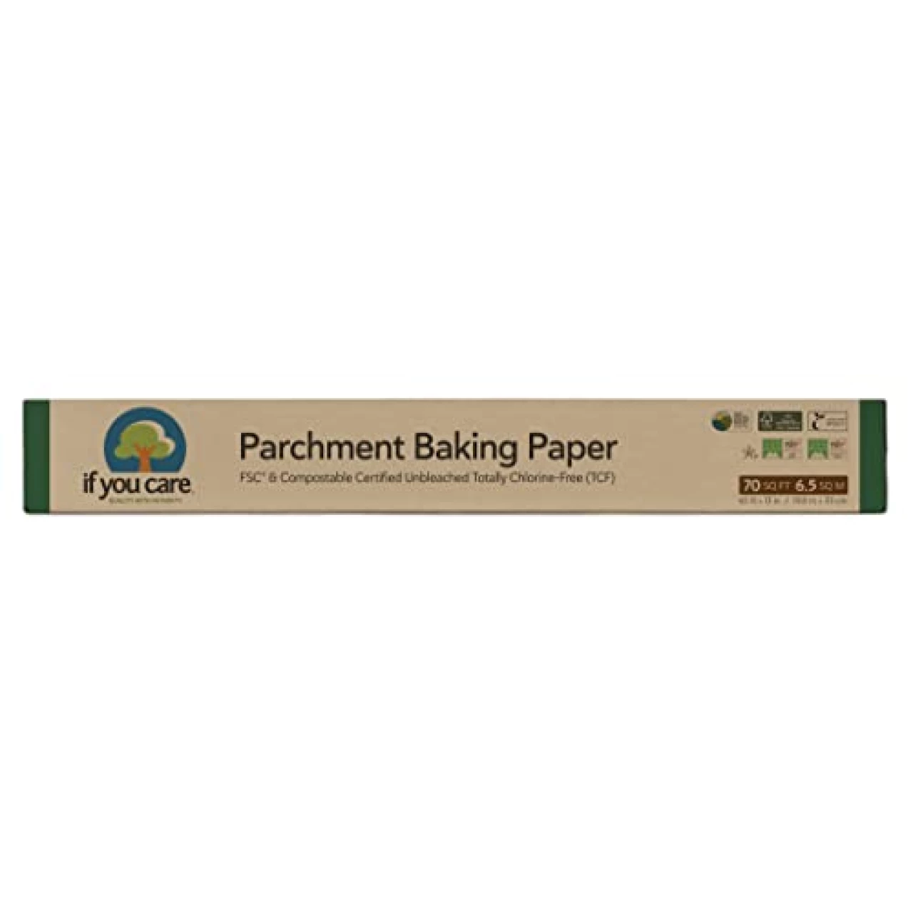 If You Care Parchment Baking Paper Sheets,Roll 70 Sq Ft Roll, Unbleached, Chlorine Free, Greaseproof, Silicone Coated, Standard Size, Fits 13 Inch Pans