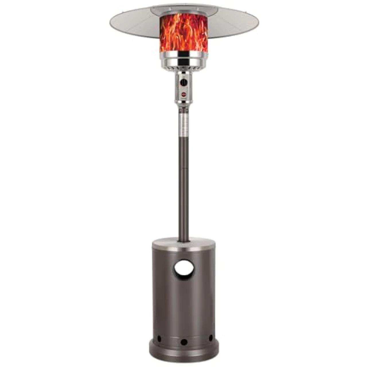 Hykolity 50,000 BTU Propane Patio Heater, Stainless Steel Burner, Triple Protection System, Wheels, Outdoor Heaters for Patio, Garden, Commercial and Residential, Brown