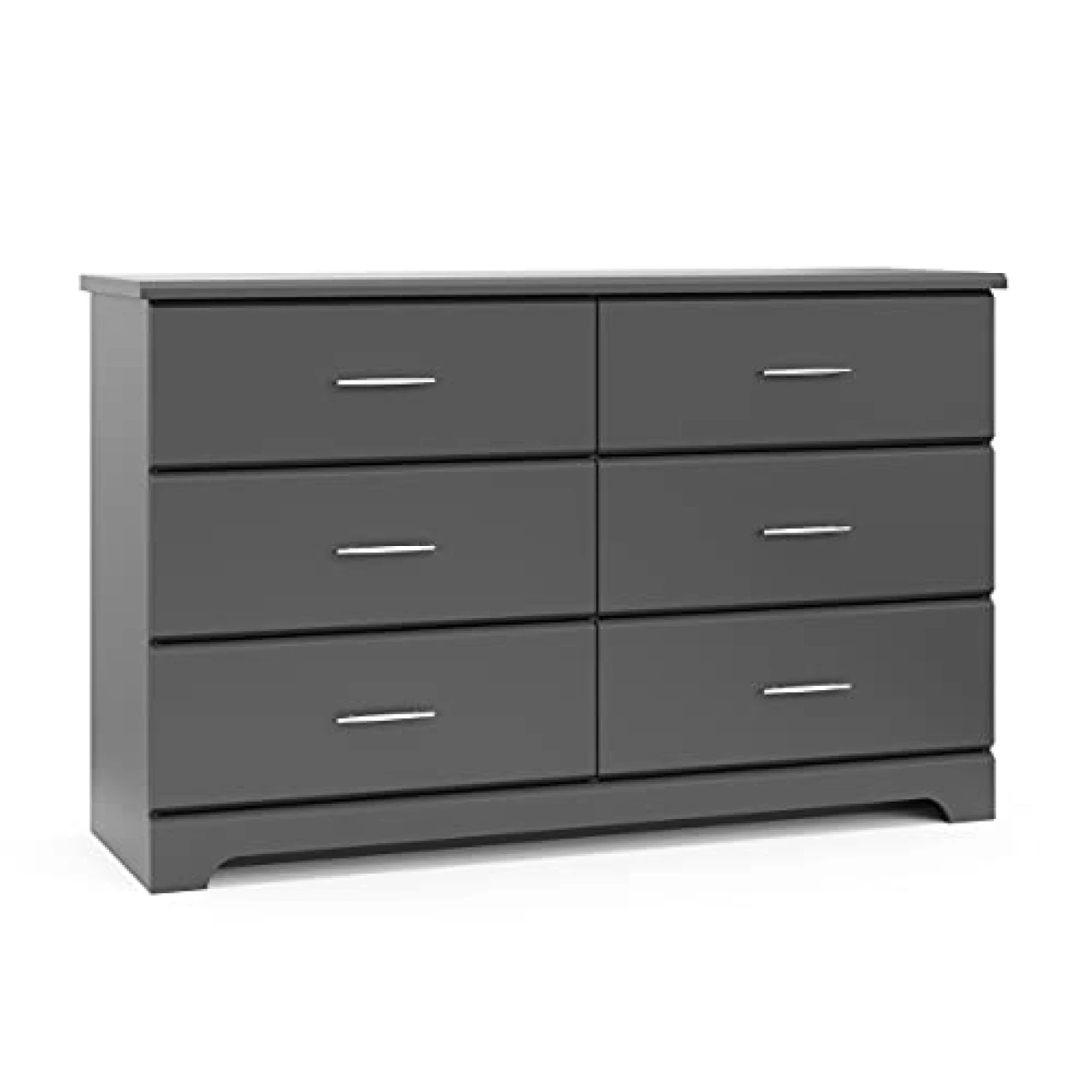 Storkcraft Brookside 6 Drawer Double Dresser (Gray) – GREENGUARD Gold Certified, Dresser For Nursery, 6 Drawer Dresser, Kids Dresser, Nursery Dresser Drawer Organizer, Chest of Drawers