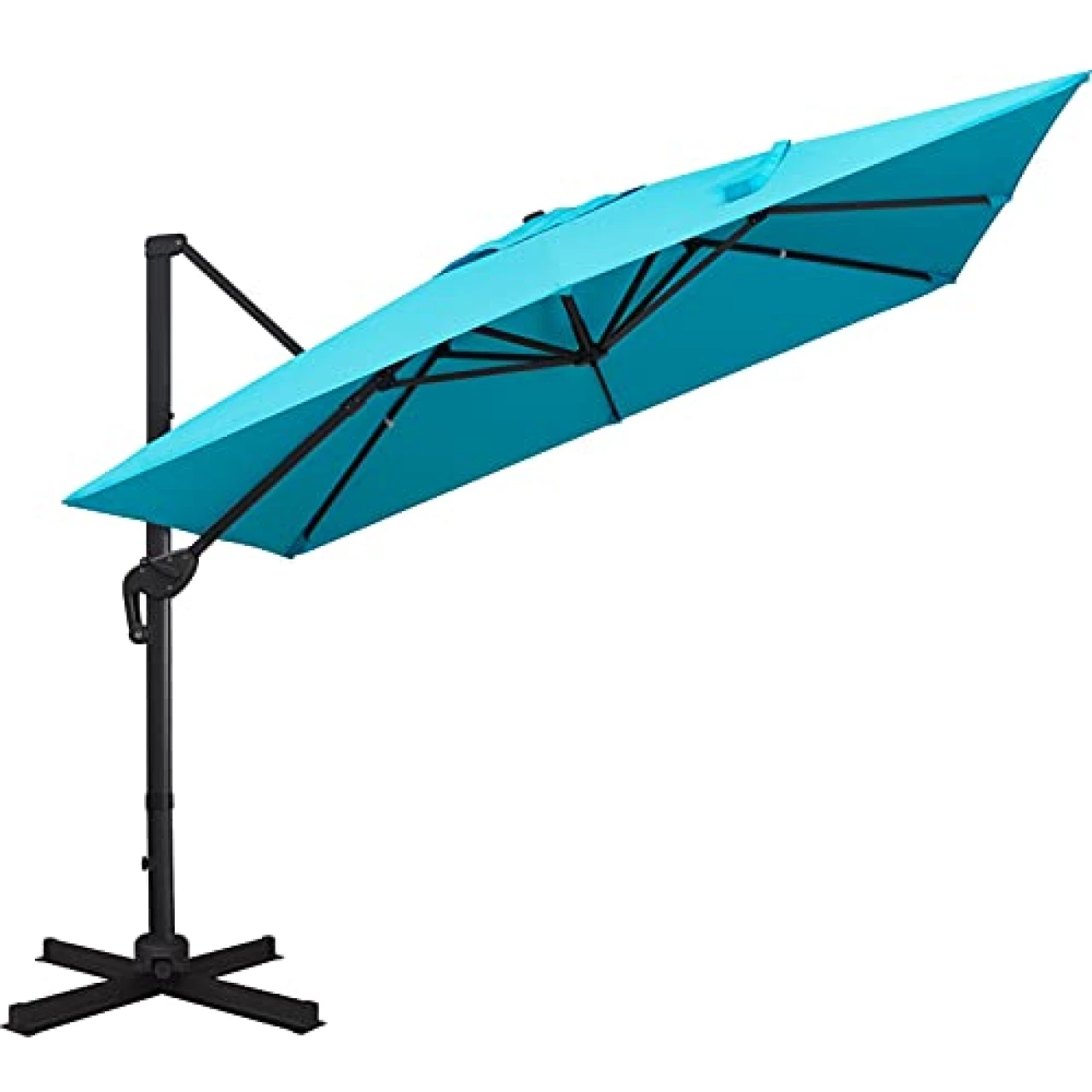 Sunnyglade 10x10Ft Cantilever Patio Umbrella Square Deluxe Offset Umbrella (Blue)
