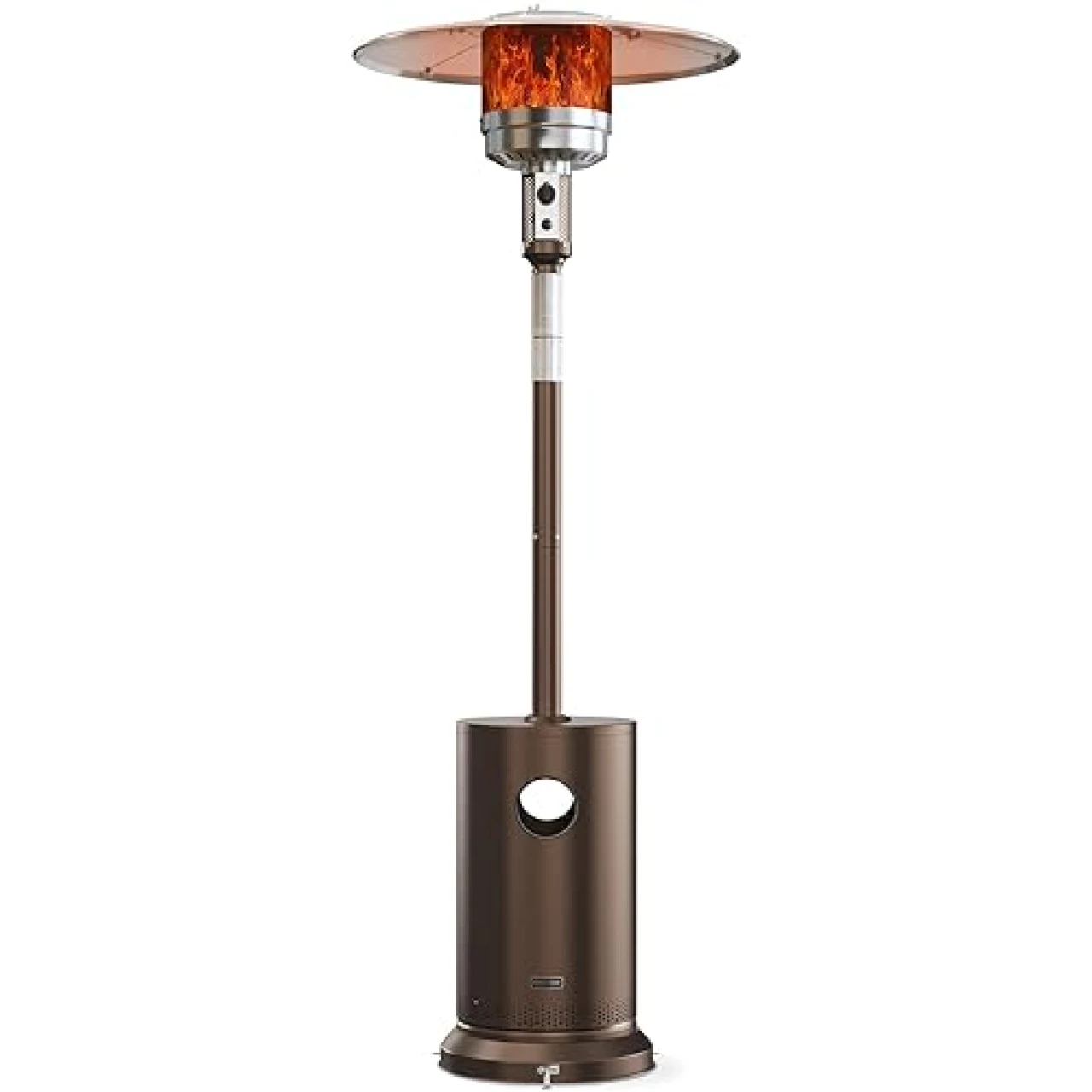 EAST OAK 48,000 BTU Patio Heater for Outdoor Use With Round Table Design, Double-Layer Stainless Steel Burner and Wheels, Outdoor Patio Heater for Home and Commercial, Bronze, 31.9&quot; x 31.9&quot; x 86.6&quot;