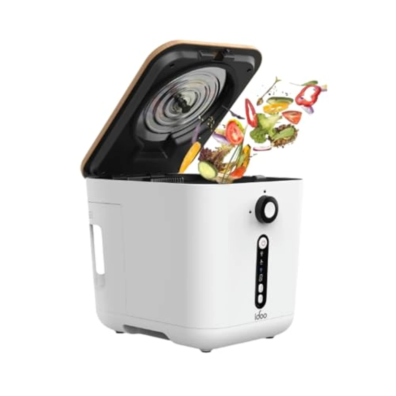 Upgraded Electric Composter for Kitchen, iDOO 3L Smart Countertop Composter Indoor Odorless with Detachable Carbon Filter, Auto Food Cycle Compost Machine, Scrap Food Waste to Dry Compost for Plants