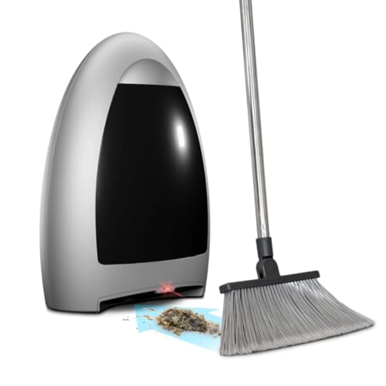 EyeVac Home Touchless Vacuum Automatic Dustpan - Great for Sweeping Pet Hair Food Dirt Kitchen - Ultra Fast &amp; Powerful, Corded Canister Vacuum, Bagless, 1000 Watt (Silver)