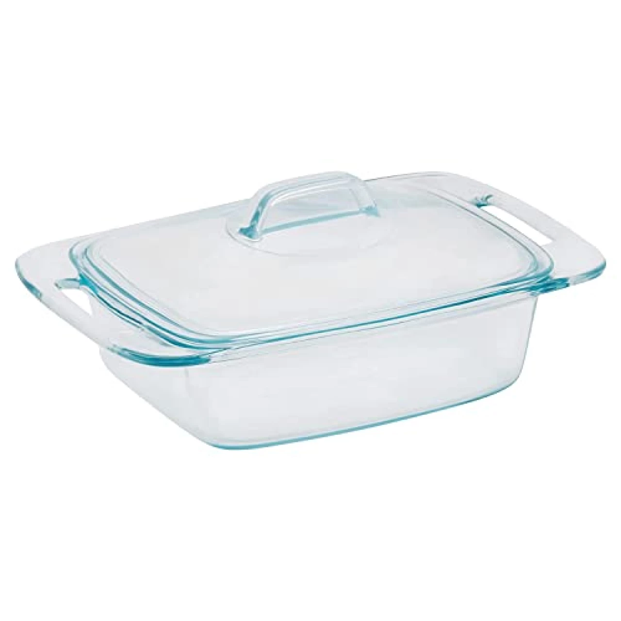Pyrex Easy Grab 2-Qt Glass Casserole Dish with Lid, Tempered Glass Baking Dish with Large Handles