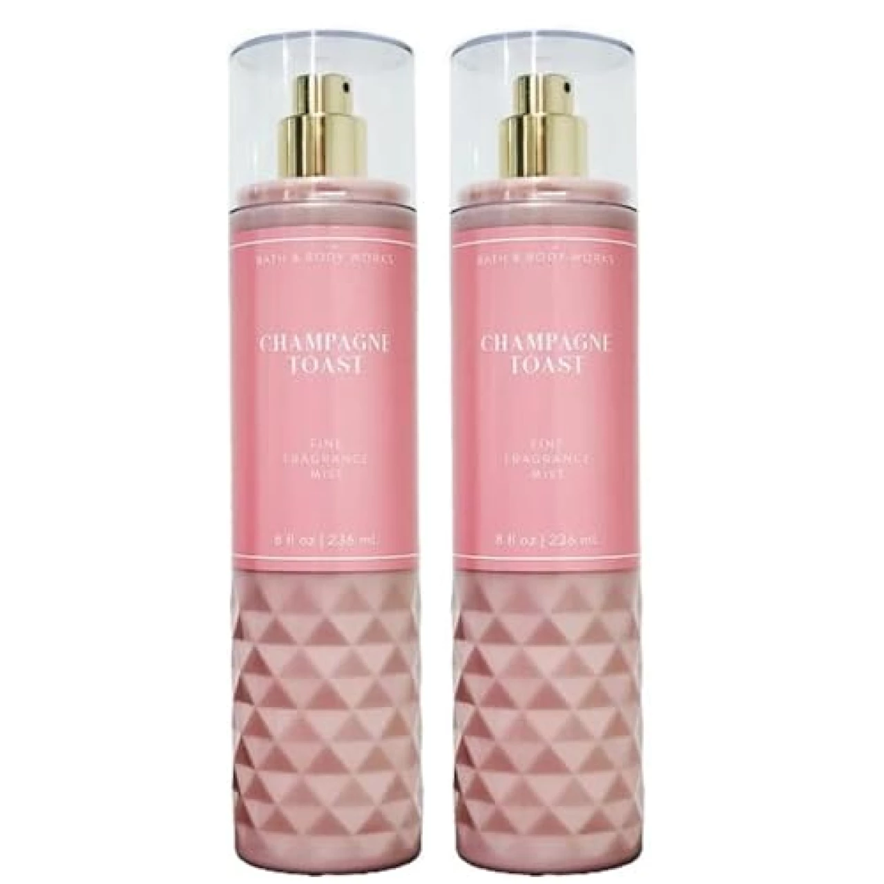 Bath and Body Works CHAMPAGNE TOAST Fine Fragrance Mist - NEW LOOKS 2022 - PACK OF 2 (FULL SIZE MIST 8FL OZ / 236 ML)