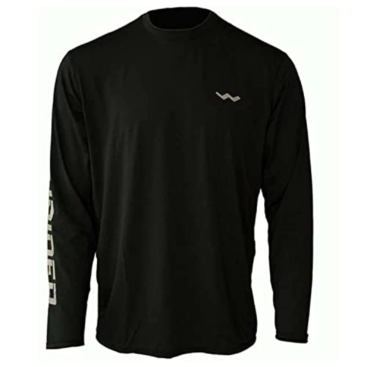 UPF50+ Long Sleeve Fishing Shirts for Men - Vented Sides, Light Weight, Wicking Black