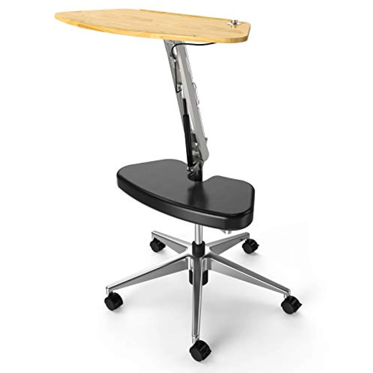 RoomyRoc Mobile Laptop Desk/Cart/Stand with Adjustable Tabletop and Footrest Computer Table (Black)