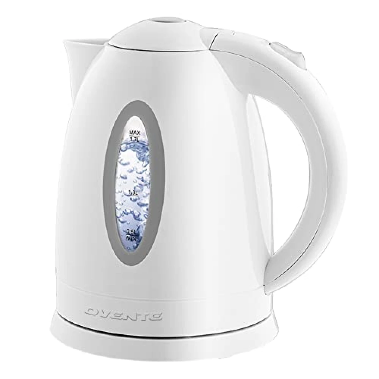 OVENTE Electric Kettle, Hot Water, Heater 1.7 Liter - BPA Free Fast Boiling Cordless Water Warmer - Auto Shut Off Instant Water Boiler for Coffee &amp; Tea Pot - White KP72W