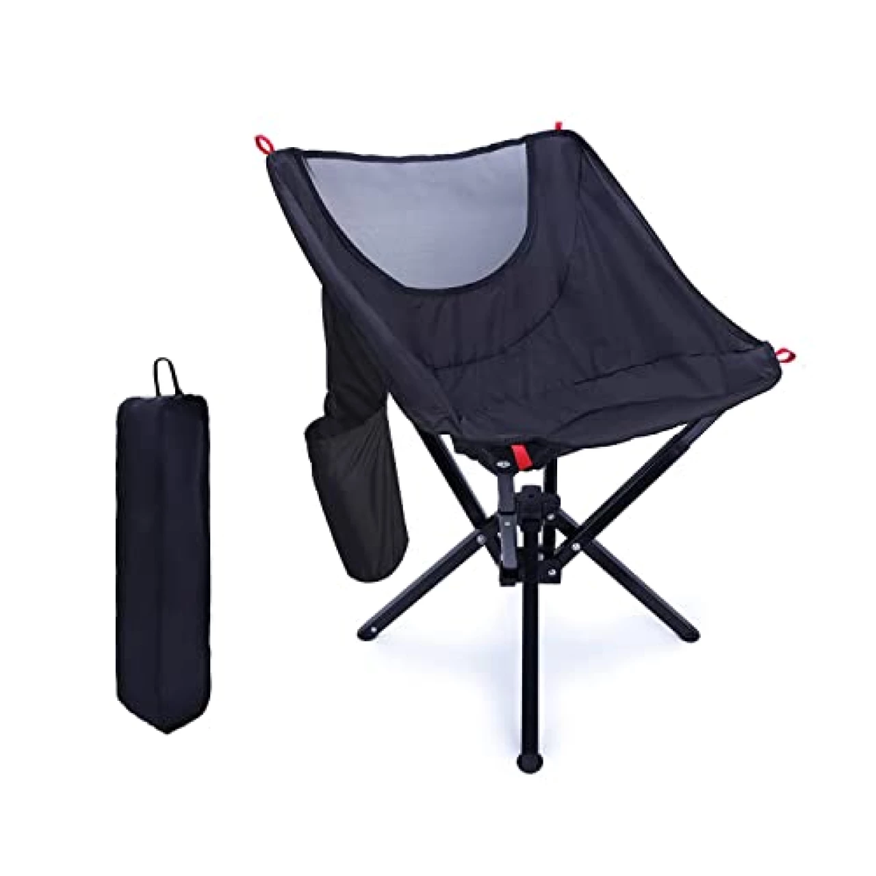 Closed Loop Trading Outdoor Folding Chair | Lightweight, Compact, &amp; Portable Design with Storage Carry Bag | Quick Setup, Heavy Duty, &amp; Comfortable Chair for Camping, Fishing, Lawn, &amp; Beach (Black)