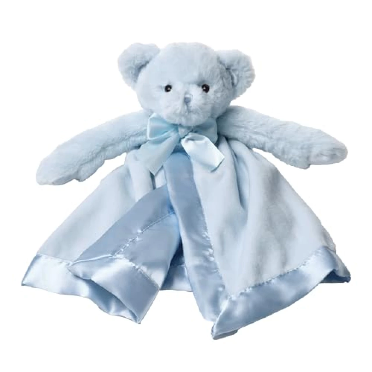 Bearington Baby Huggie Bear Snuggler, 15 Inch Blue Teddy Plush Stuffed Animal Security Blanket Lovey for Babies