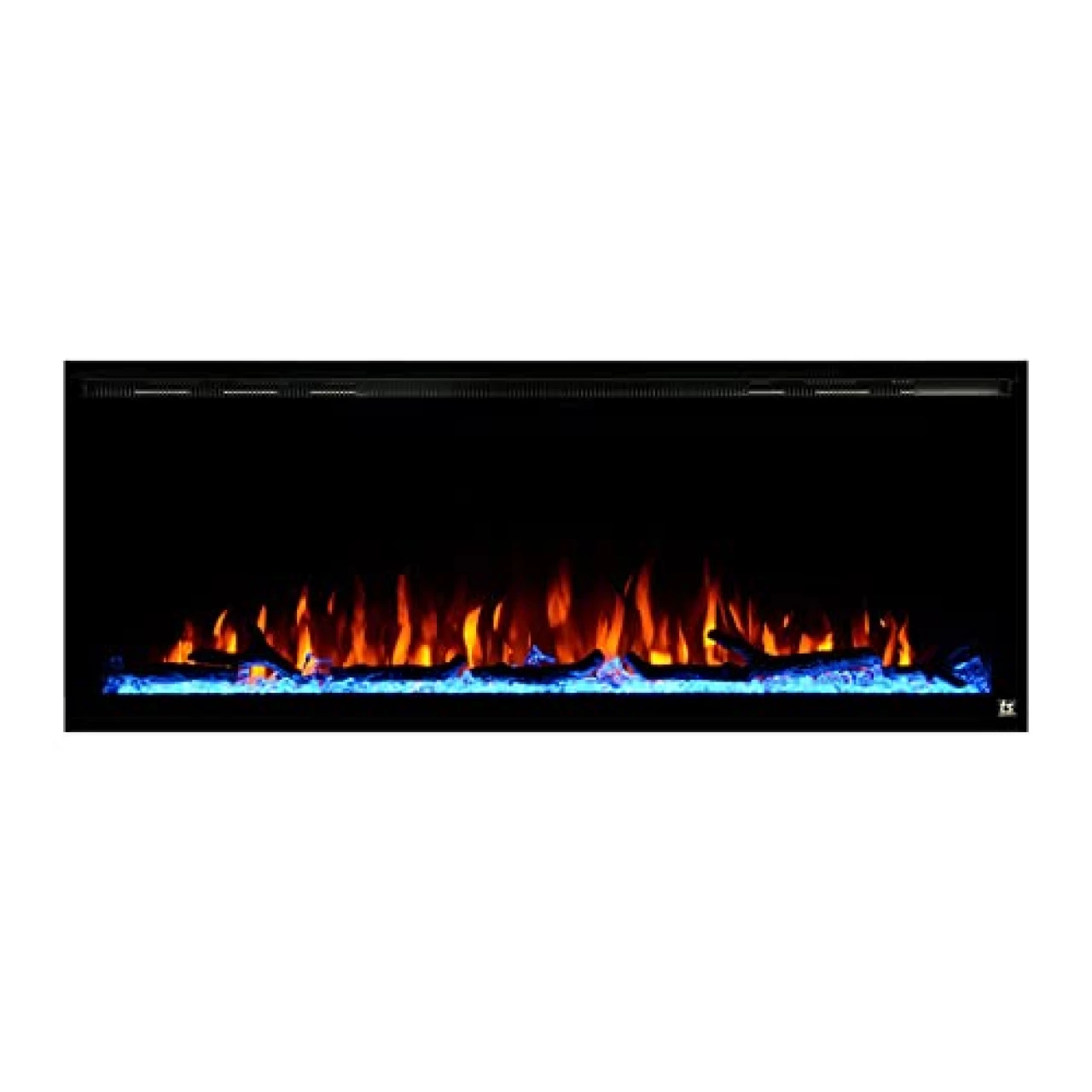 Touchstone Sideline Elite Smart 50” WiFi-Enabled Electric Fireplace - in-Wall Recessed - 60 Color Combinations - 1500/750 Watt Heater (68-88°F Thermostat) - Black - Log, Crystals &amp; Driftwood - 80036