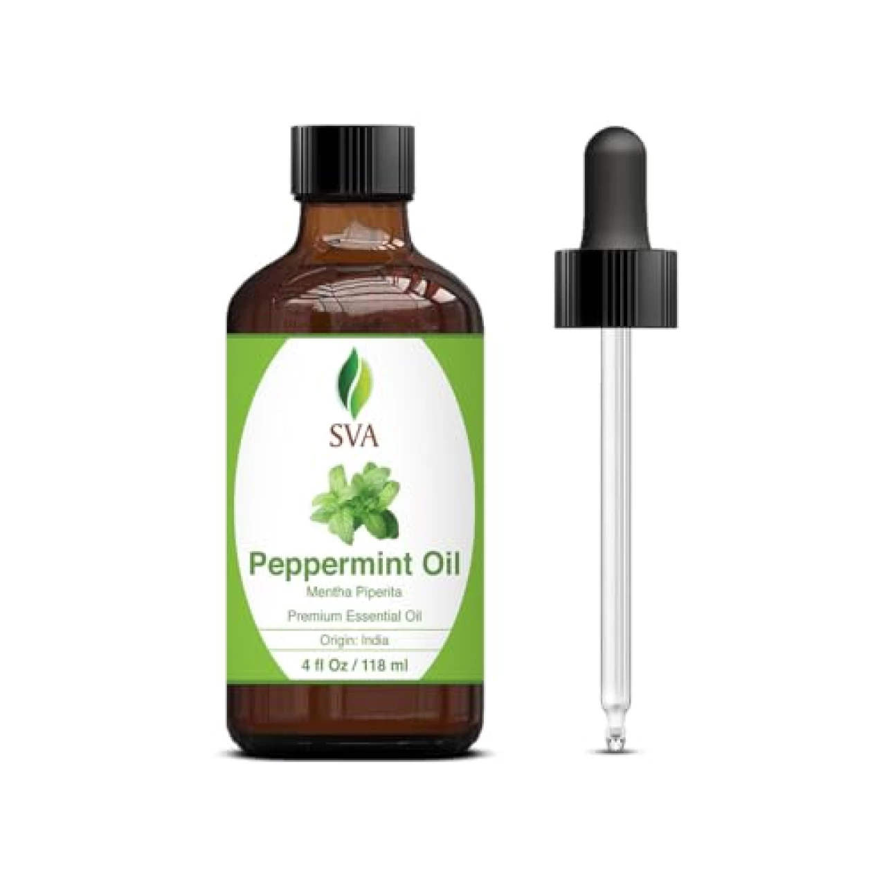 SVA Peppermint Oil 4oz (118 ml) Premium Essential Oil with Dropper