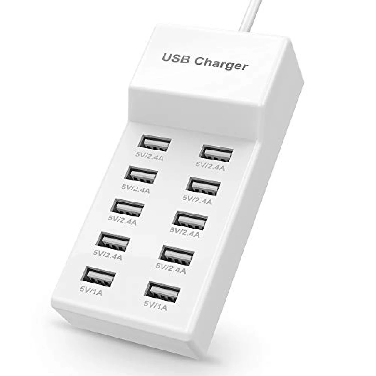 USB Charger USB Wall Charger with Rapid Charging Auto Detect Technology Safety Guaranteed 10-Port