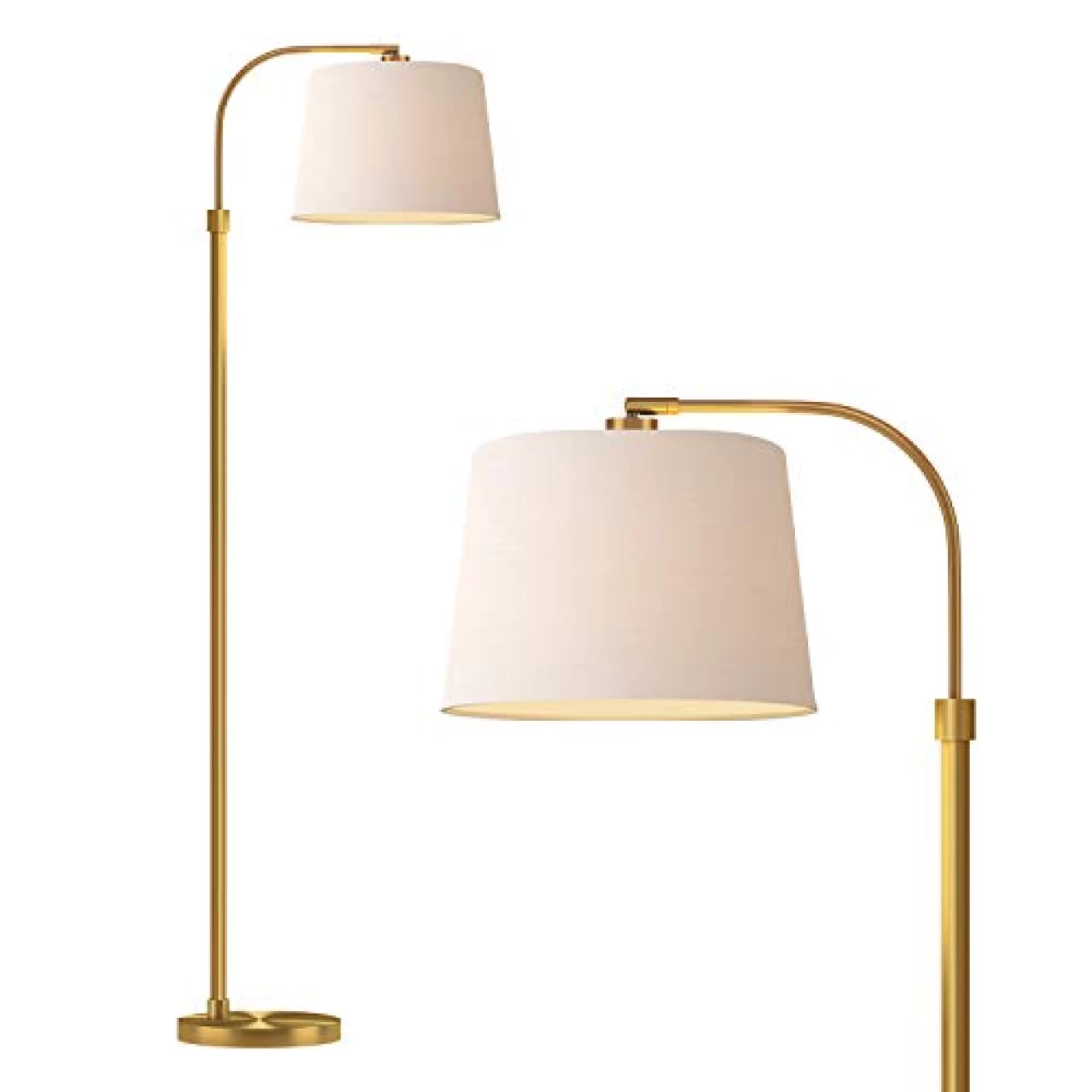 Oneach 62&quot; Gold Floor Lamp for Living Rooms Tall Arc Standing Lamps for Bedrooms Industrial Corner Nursery Girls Kid Vintage Mid-Century Modern Reading Light Office Antique Brass Shade Lantern