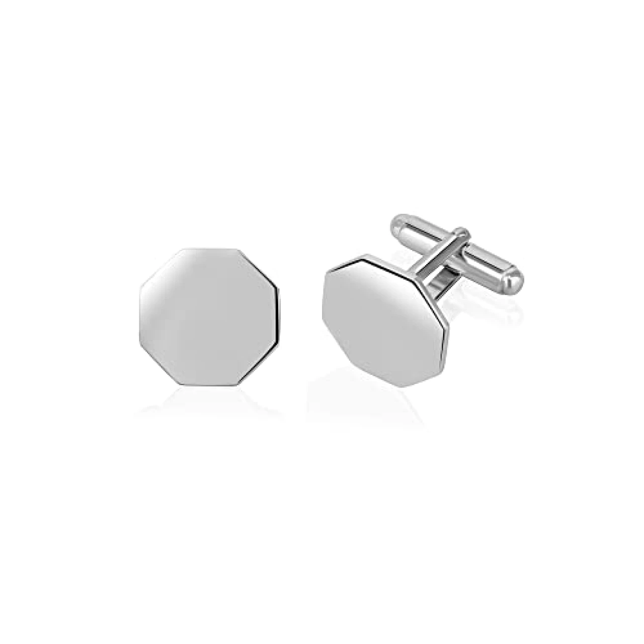 Sterling Silver 925 Cufflinks Custom Initial Engraved Octagon Made In Italy Personalized Cufflink Gift for Men