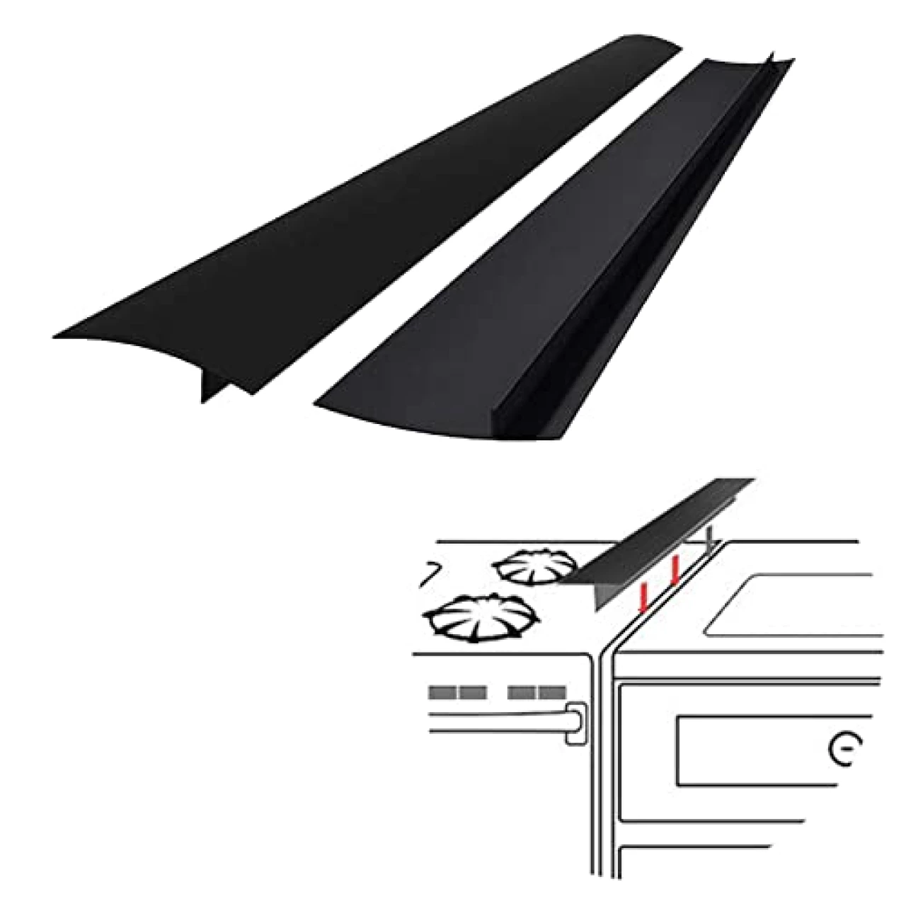 SEVCHY Silicone Stove Gap Covers (2 pack), Heat Resistant Stove Counter Guard Gap Filler