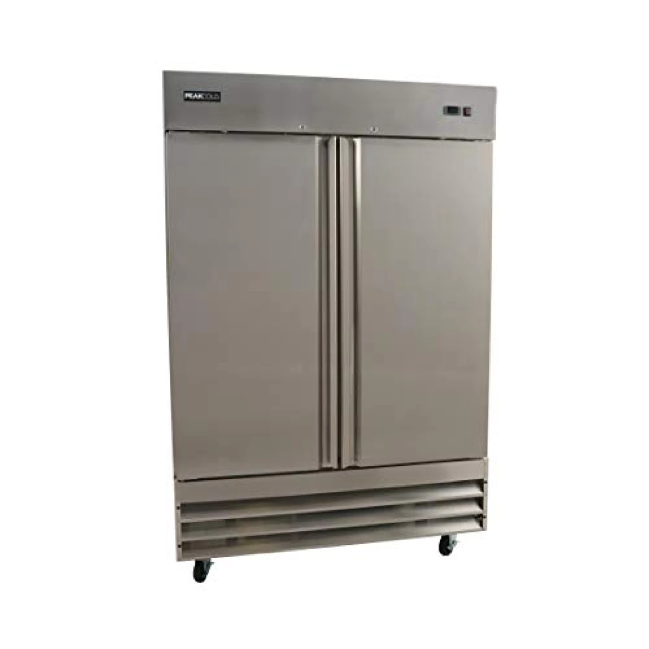 PeakCold 2 Door Commercial Stainless Steel Freezer, White Interior; 47 Cubic Ft, 54&quot; Wide