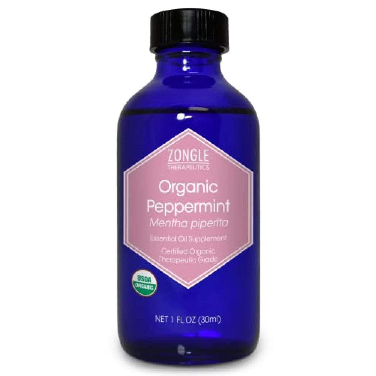 Organic Peppermint Oil by Zongle – 100% Pure Natural, Therapeutic &amp; Food Grade for Baking, Hair, Diffuser, Skin, Edible, Beard, Cooking, Candy, Ingestion, Stomach, Digestion, Teeth, Oral Use