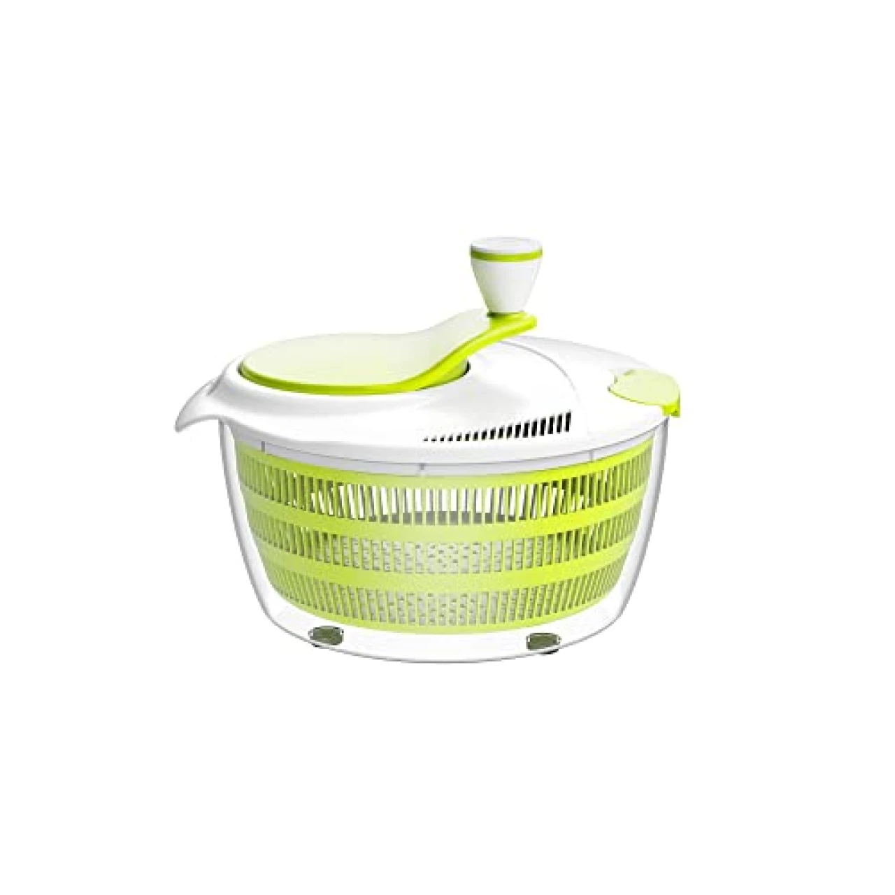 Smile Mom Salad Spinner Large 4 Quarts, ABS,BPA Free Clips &amp; Locking, Lettuce Vegetables Washer Dryer Drainer Crisper Strainer for Home Kitchen Washing &amp; Drying Leafy Vegetables