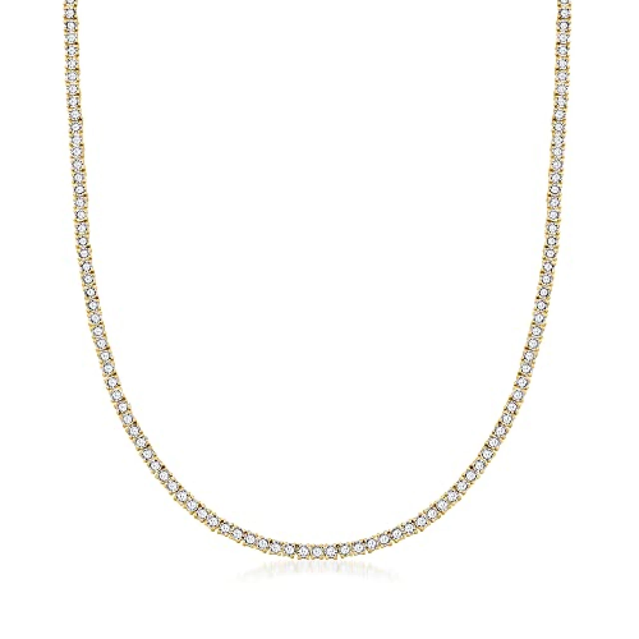 Ross-Simons 6.20 ct. t.w. Diamond Tennis Necklace in 18kt Gold Over Sterling. 20 inches