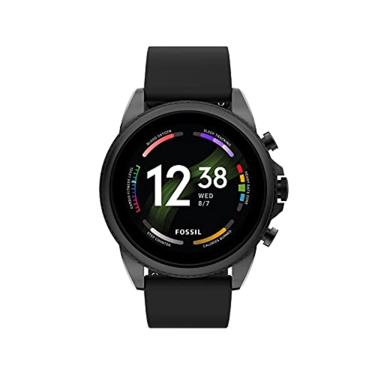 Fossil Men&rsquo;s Gen 6 44mm Stainless Steel and Silicone Touchscreen Smart Watch, Color: Black (Model: FTW4061V)