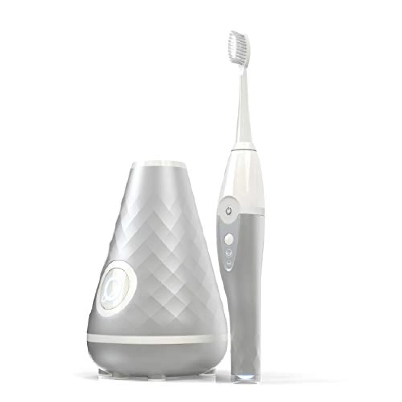 TAO Clean UV Sanitizing Sonic Toothbrush and Cleaning Station, Electric Toothbrush, Dual Speed Setting, Silver