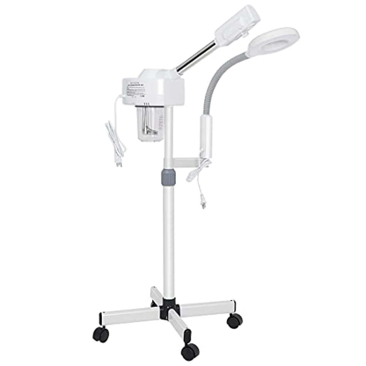 2 in 1 Facial Steamer Pro Ionic Ozone Facial Steamer on Wheels with 5X Magnifying Lamp