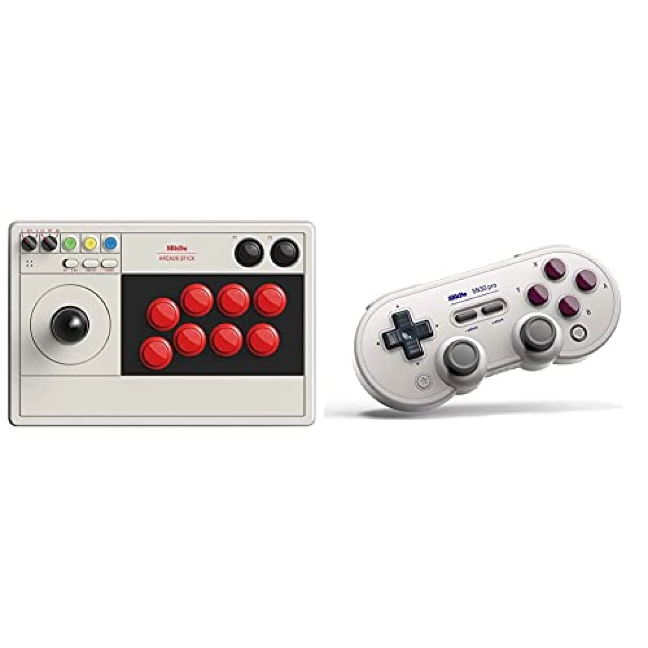 8Bitdo Arcade Stick for Switch &amp; Windows, Arcade Fight Stick Support Wireless Bluetooth, 2.4G Receiver and Wired Connection &amp; Sn30 Pro Bluetooth Gamepad (G Classic Edition) - Nintendo Switch