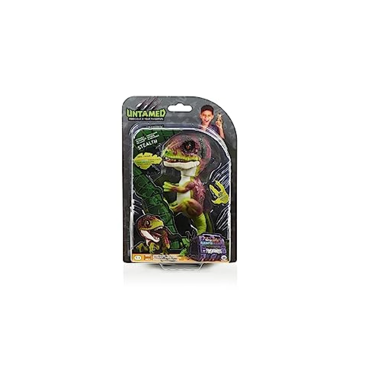 Untamed Raptor by Fingerlings - Stealth (Green) - Interactive Collectible Dinosaur - By WowWee