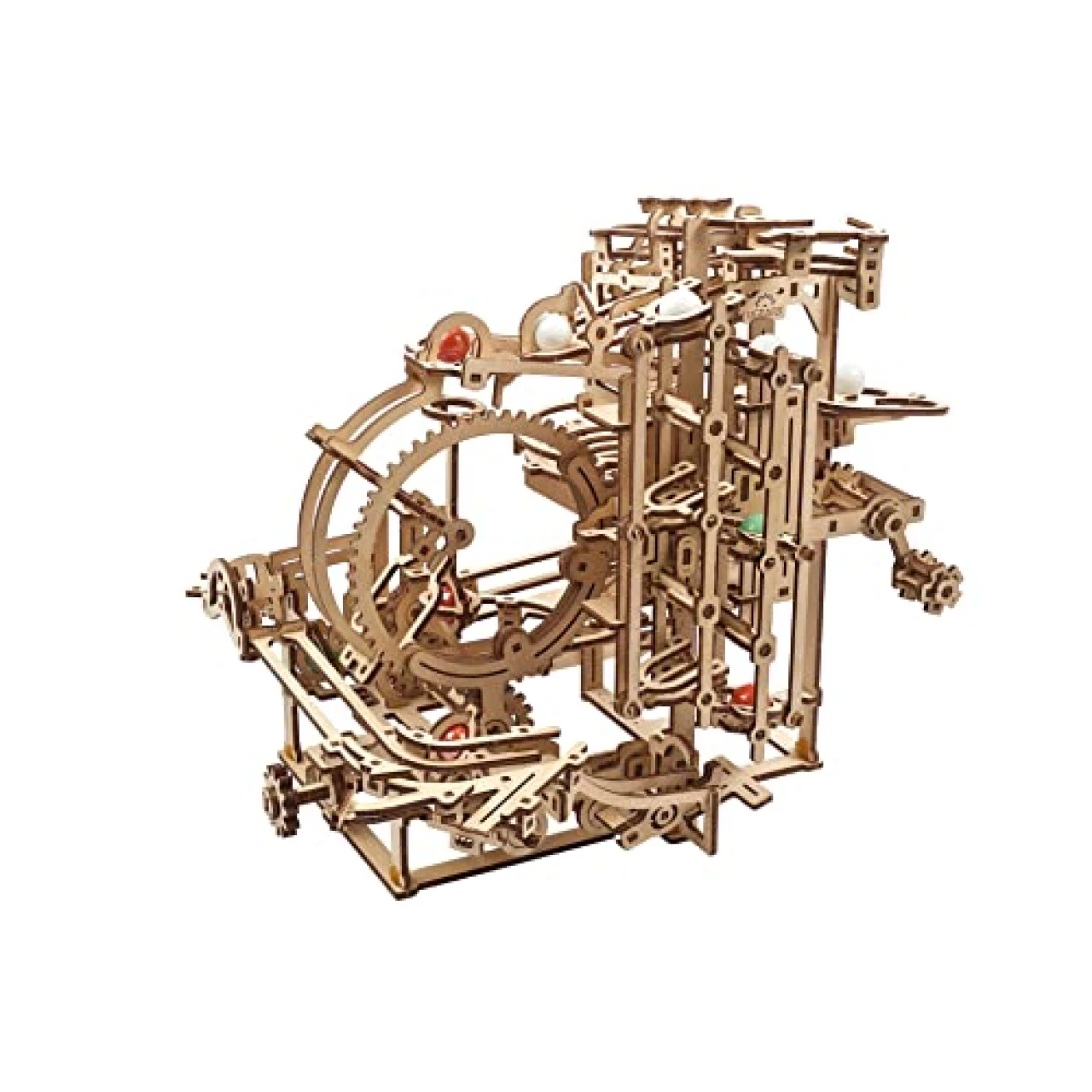 UGEARS Wooden Marble Run Kit - 3D Puzzle Wood Marble Run Stepped Hoist