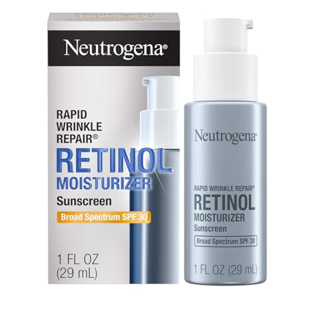 Neutrogena Rapid Wrinkle Repair Retinol Face Moisturizer with SPF 30 Sunscreen, Daily Anti-Aging Face Cream with Retinol &amp; Hyaluronic Acid to Fight Fine Lines, Wrinkles, &amp; Dark Spots, 1 fl. oz