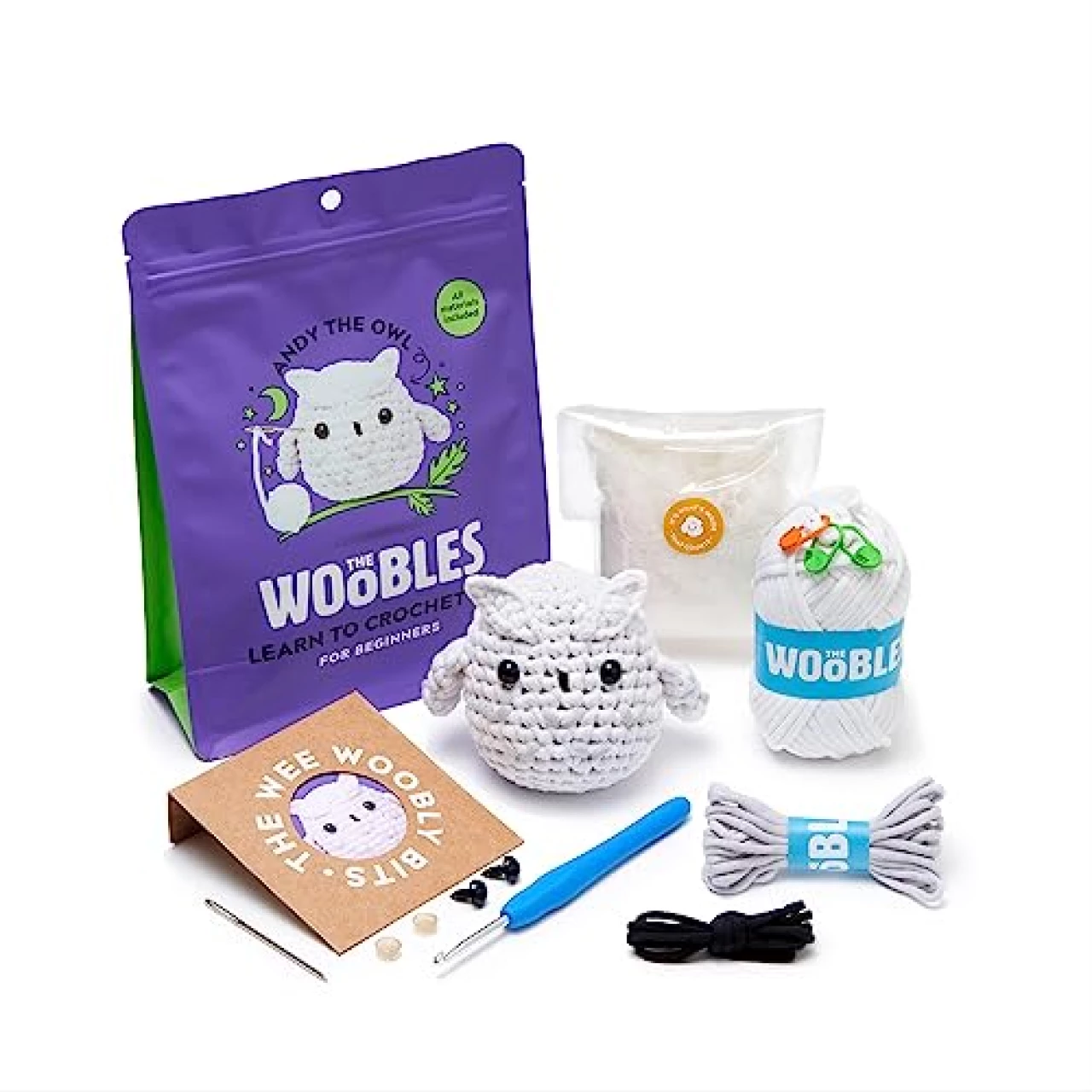 The Woobles Beginners Crochet Kit with Easy Peasy Yarn