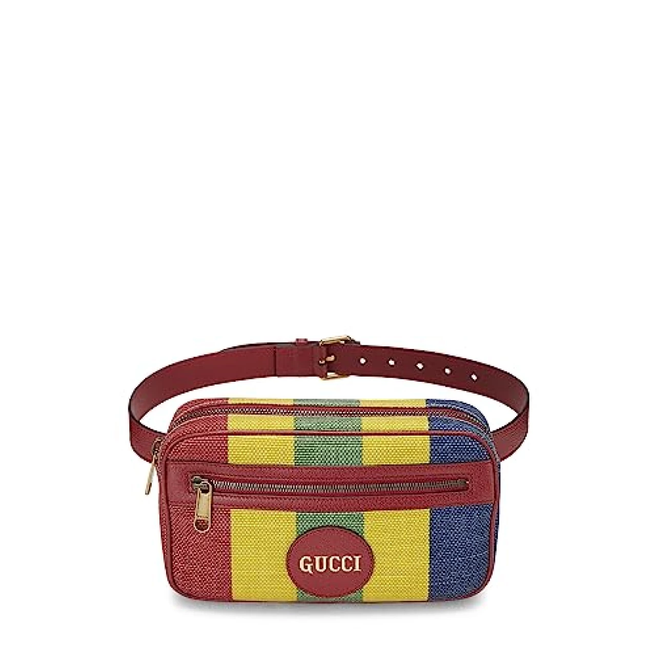 Gucci, Pre-Loved Red Leather &amp; Canvas Sylvie Baiadera Belt Bag, Multi