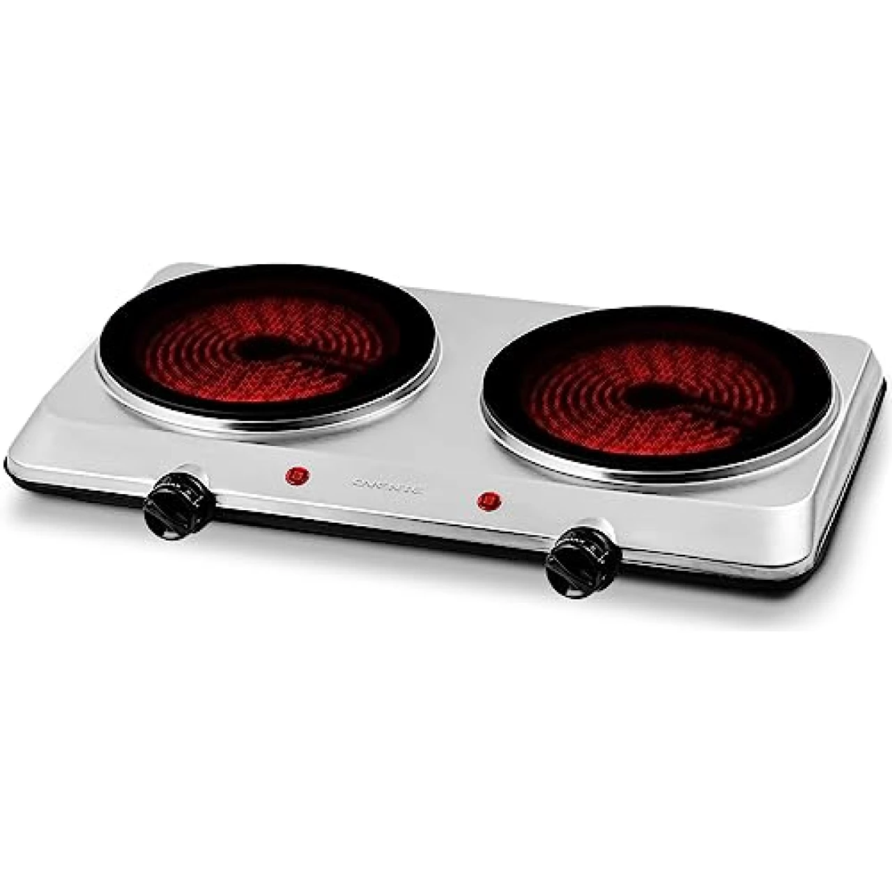 OVENTE Countertop Infrared Double Burner, 1500W Electric Hot Plate and Portable Stove