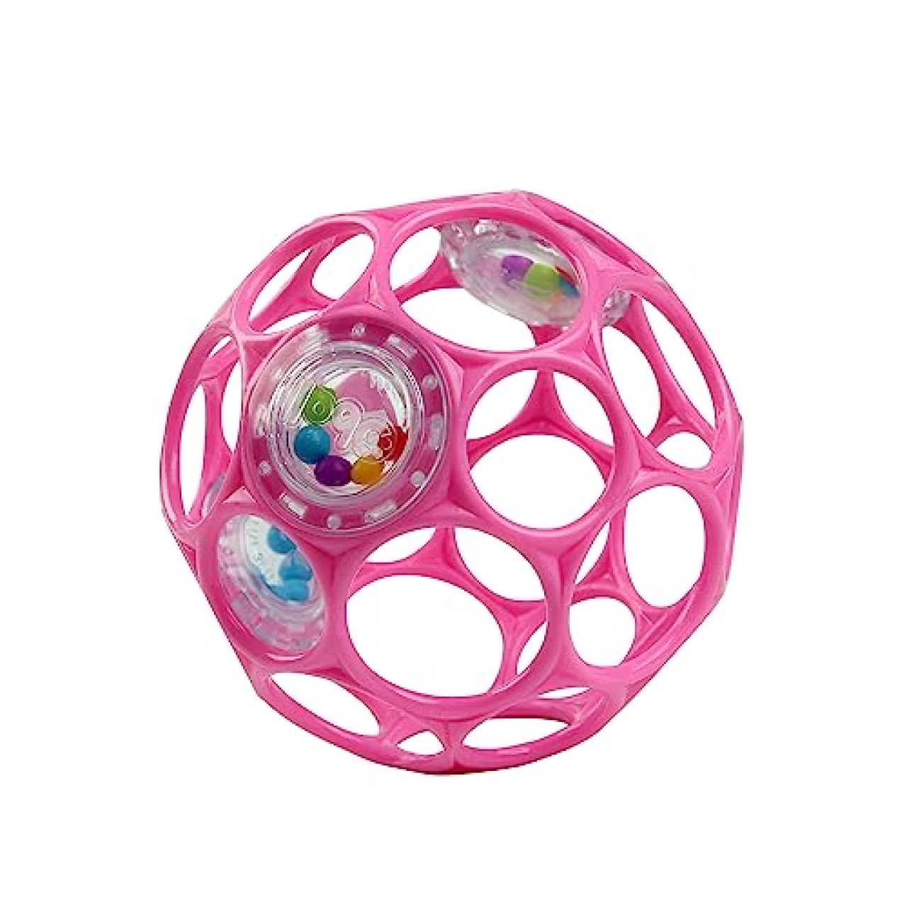 Bright Starts Oball Rattle Easy-Grasp Toy - Pink, Ages Newborn - 1 Count (Pack of 1)