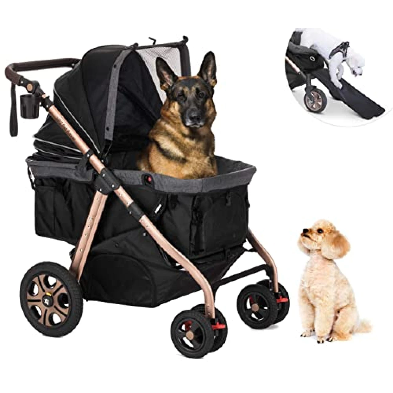 HPZ Pet Rover Titan-HD Premium Super-Sized Dog/Cat/Pet Stroller SUV Travel Carriage (Black)