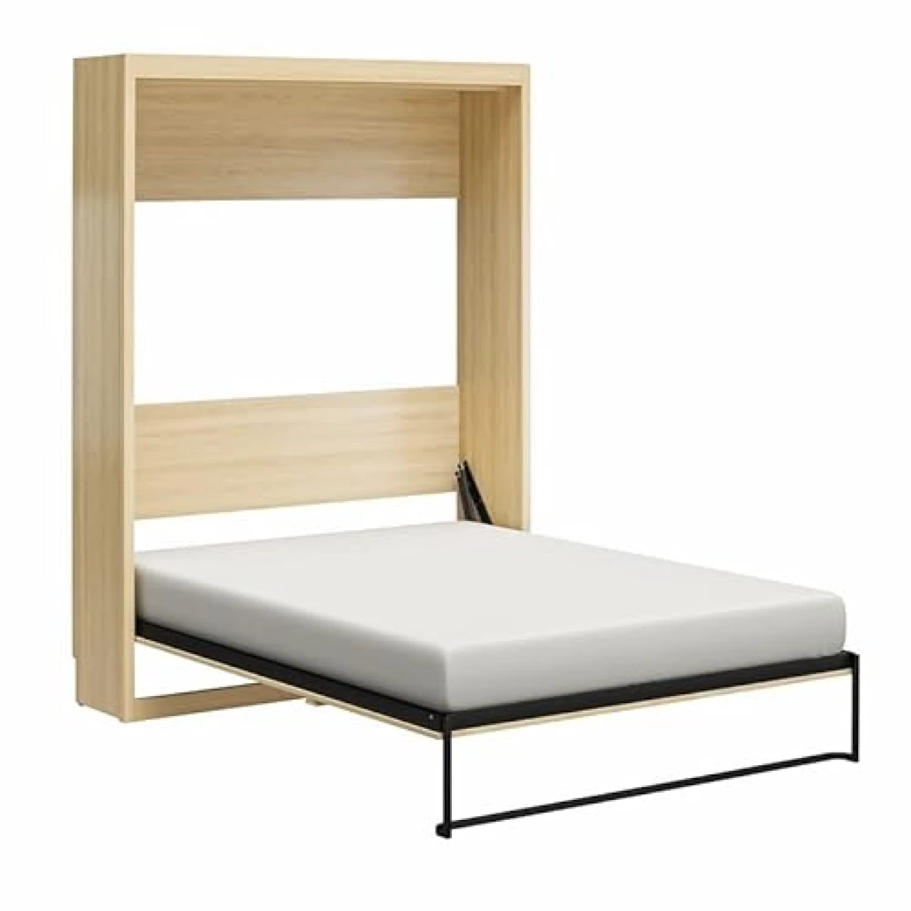 Signature Sleep Paramount Queen Wall Bed Bundle with Mattress in Light Oak