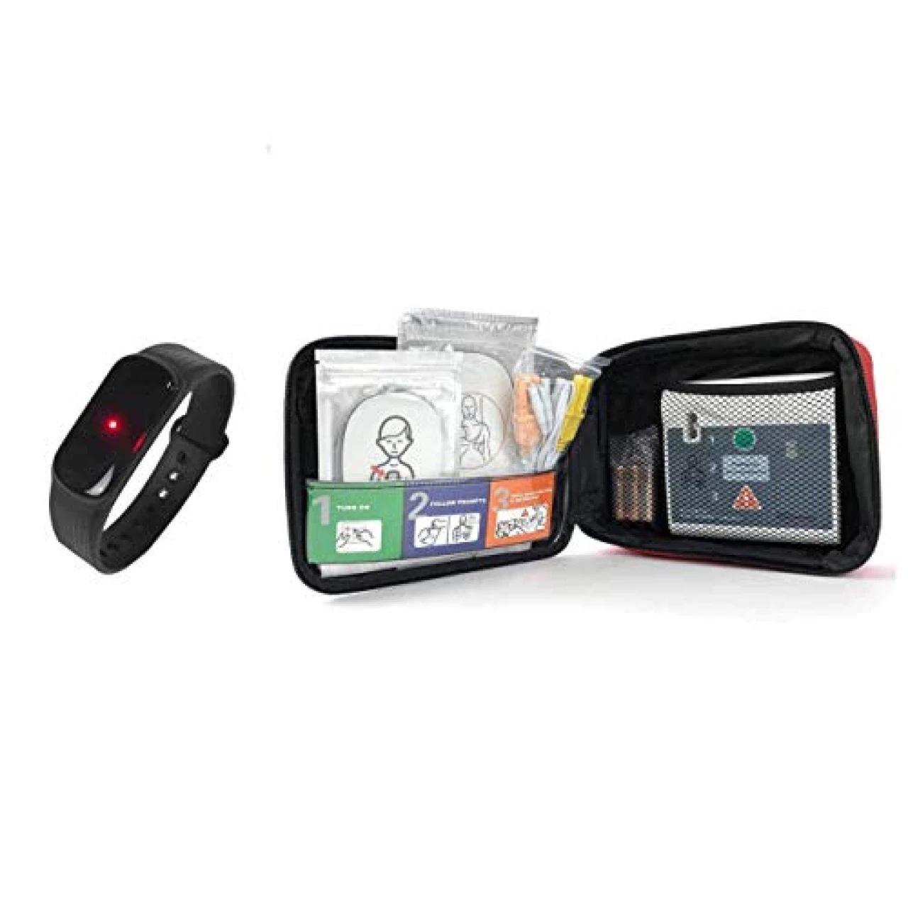 WNL Products WL120ES10 &amp; WLCRdM Bundle: AED Defibrillator Practi-Trainer Essentials Base Model AED Training Kit &amp; CPR Compression Rate and Depth Wrist Monitor Device Practi-CRdM With Black EVA Carryin