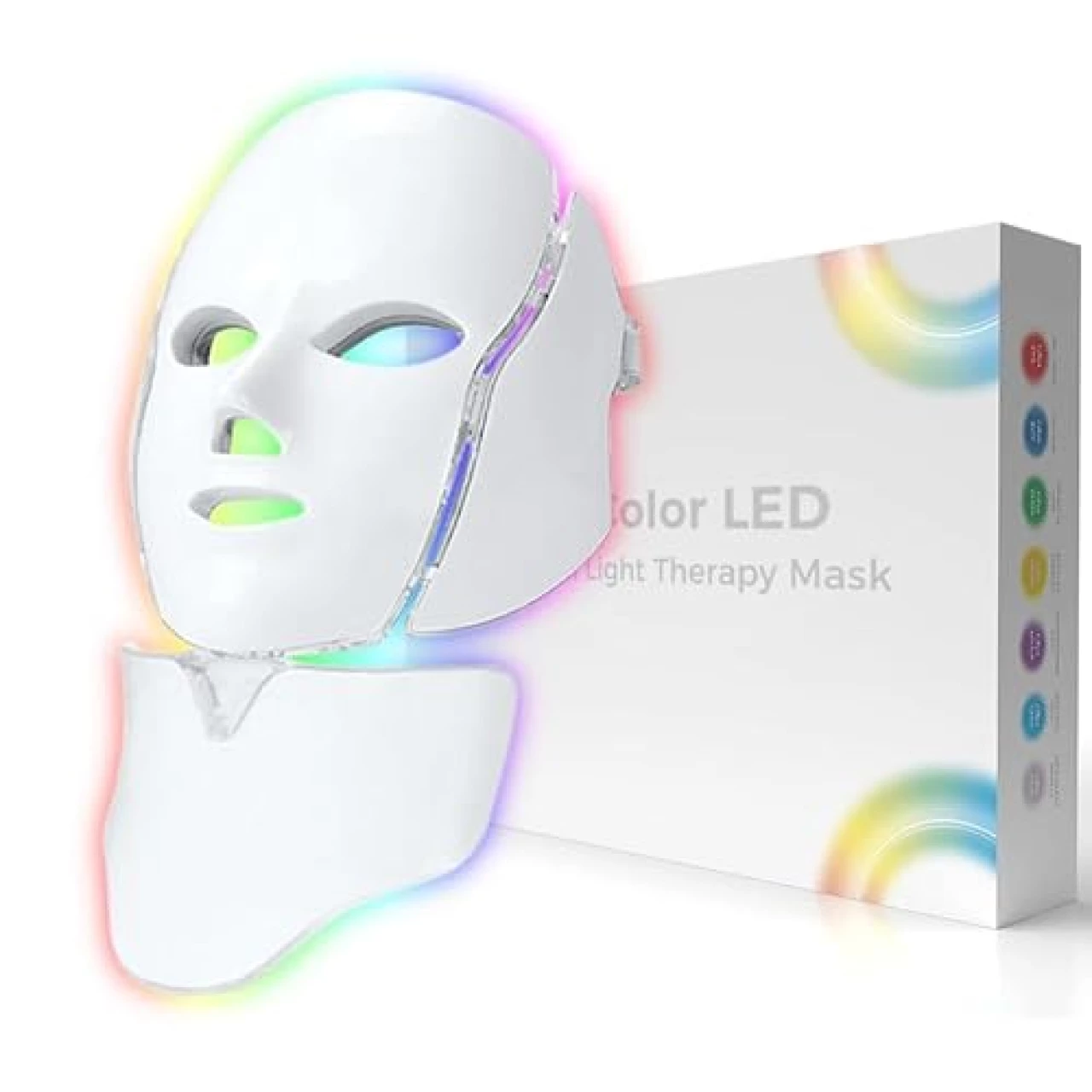 Led Face Mask Light Therapy, 7 Color Led Light Therapy