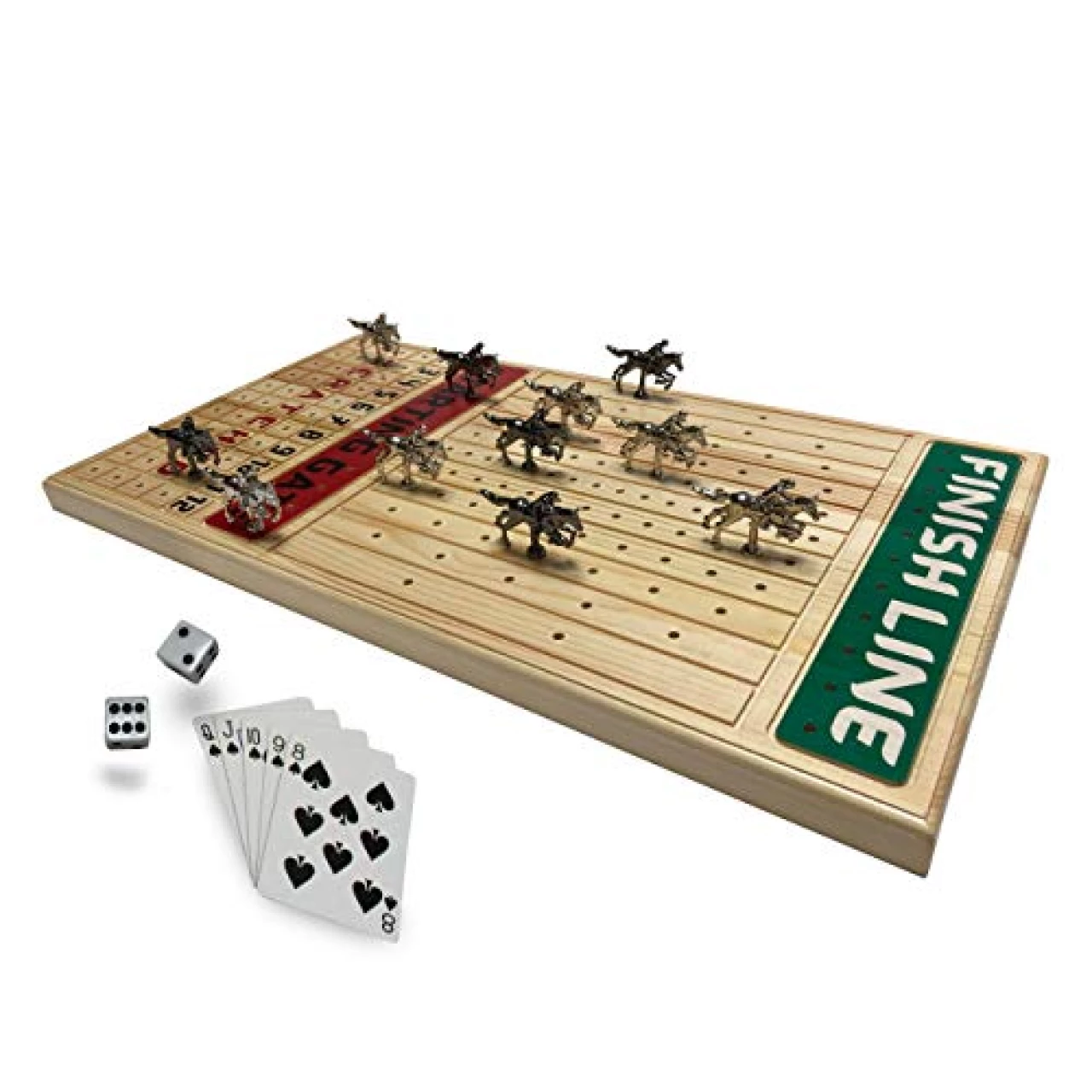 FINENI Original Horse Racing Board Game with Luxurious Durable Metal Horses