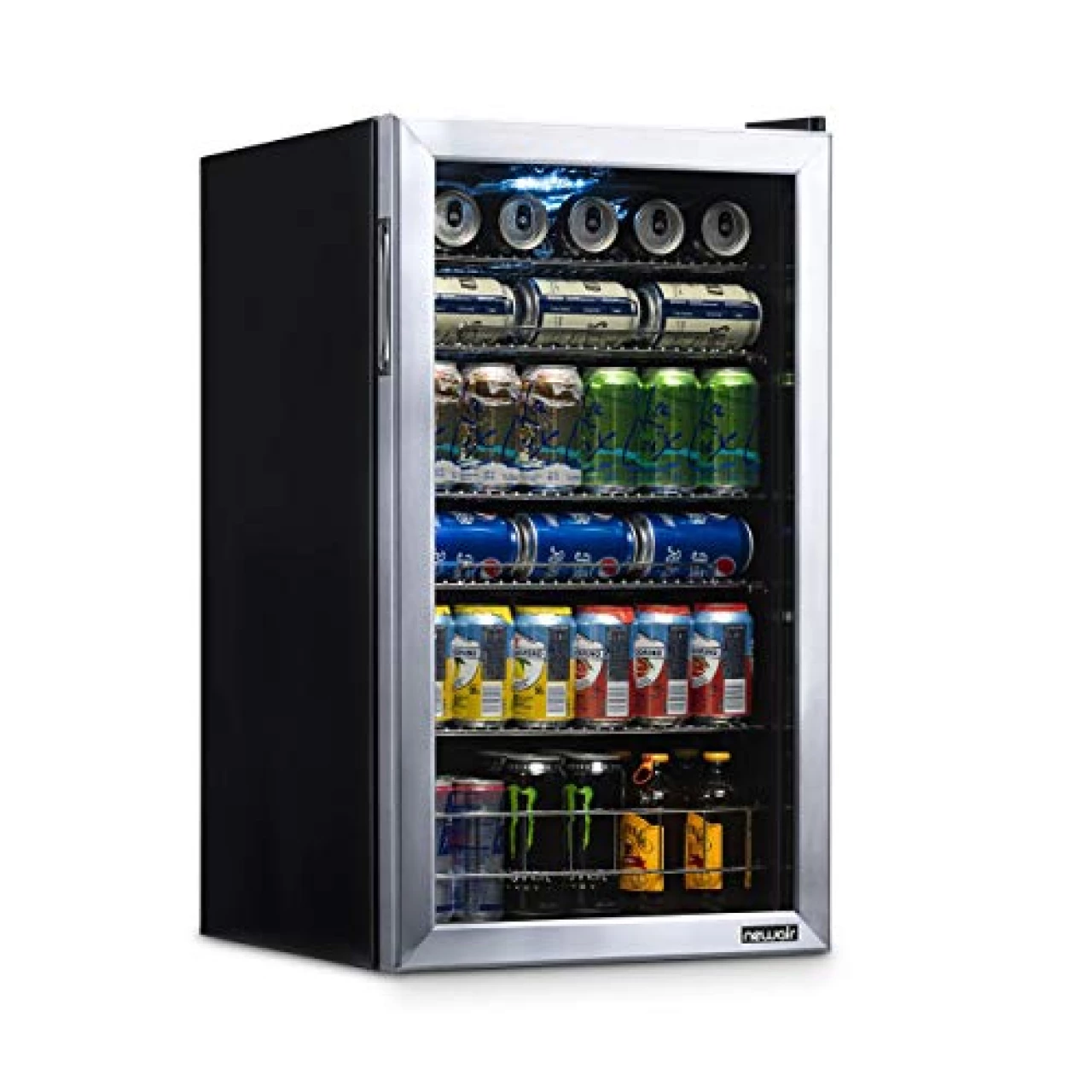 NewAir Beverage Refrigerator Cooler | 126 Cans Free Standing with Right Hinge Glass Door | Mini Fridge Beverage Organizer