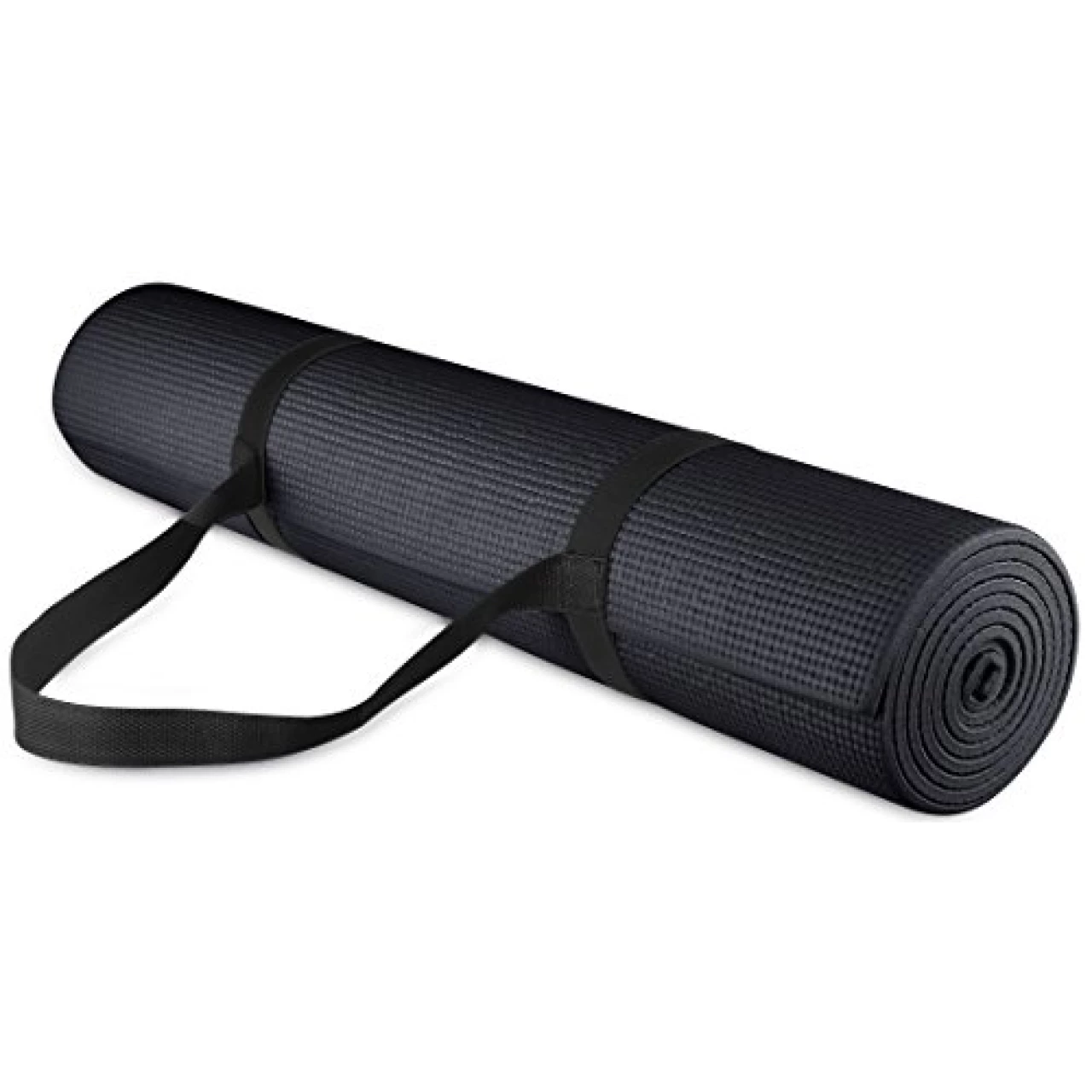 BalanceFrom Go Yoga All Purpose High Density Non-Slip Exercise Yoga Mat with Carrying Strap, 1/4&quot;, Black