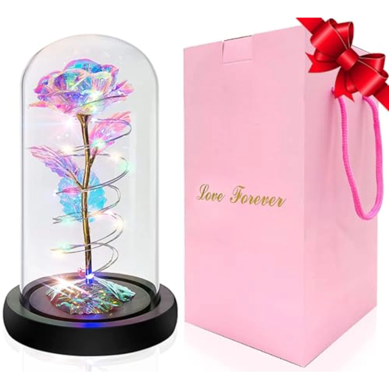 Valentines Day Gifts for Her Galaxy Rose Gifts for Women Gifts for Mom Wife Forever Rose Flowers Personalized Gifts for Women Glass Rose Flower Gift Daughter Valentine Gifts