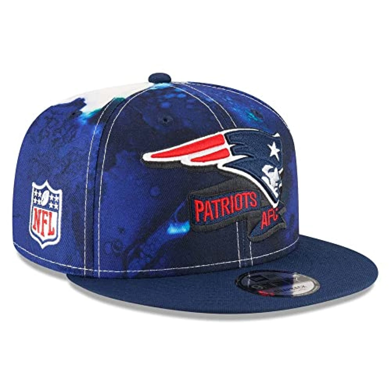 New Era Men&rsquo;s Cream New England Patriots 2022 Sideline 9FIFTY Ink Dye Snapback Hat, One Size