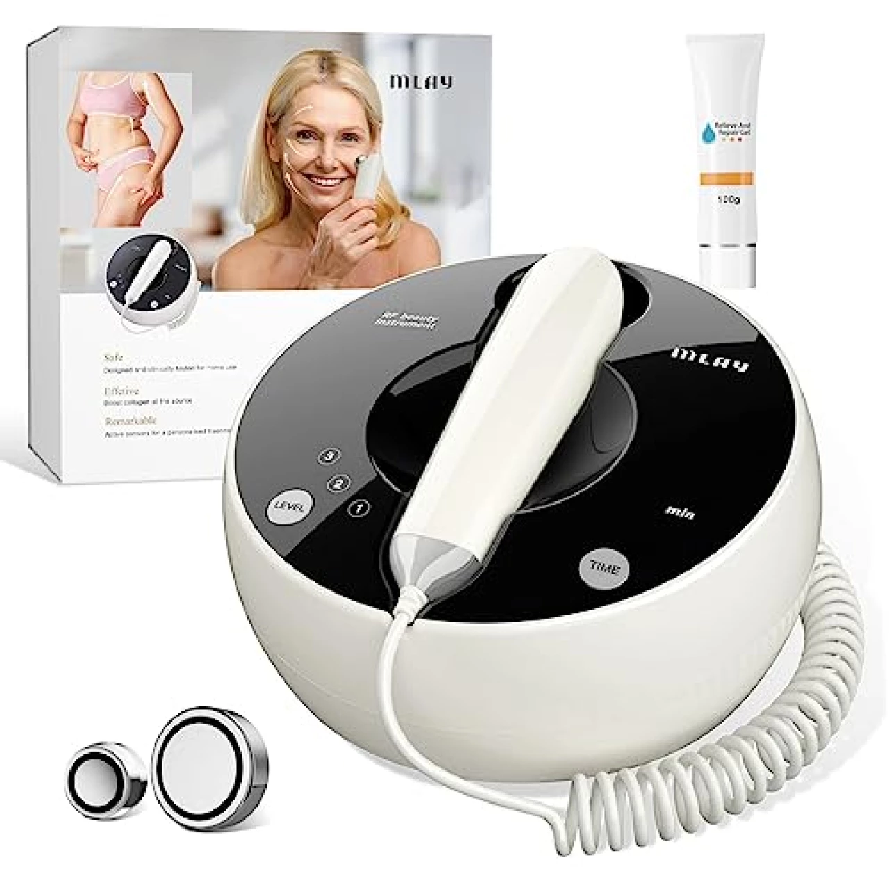 RF Beauty Device | Home RF Lifting | Wrinkle Removal | Anti Aging | Skin Care - Increase Collagen &amp; Absorption - MLAY Professional Radio Frequency Skin Tightening for Face and Body - Salon Effects